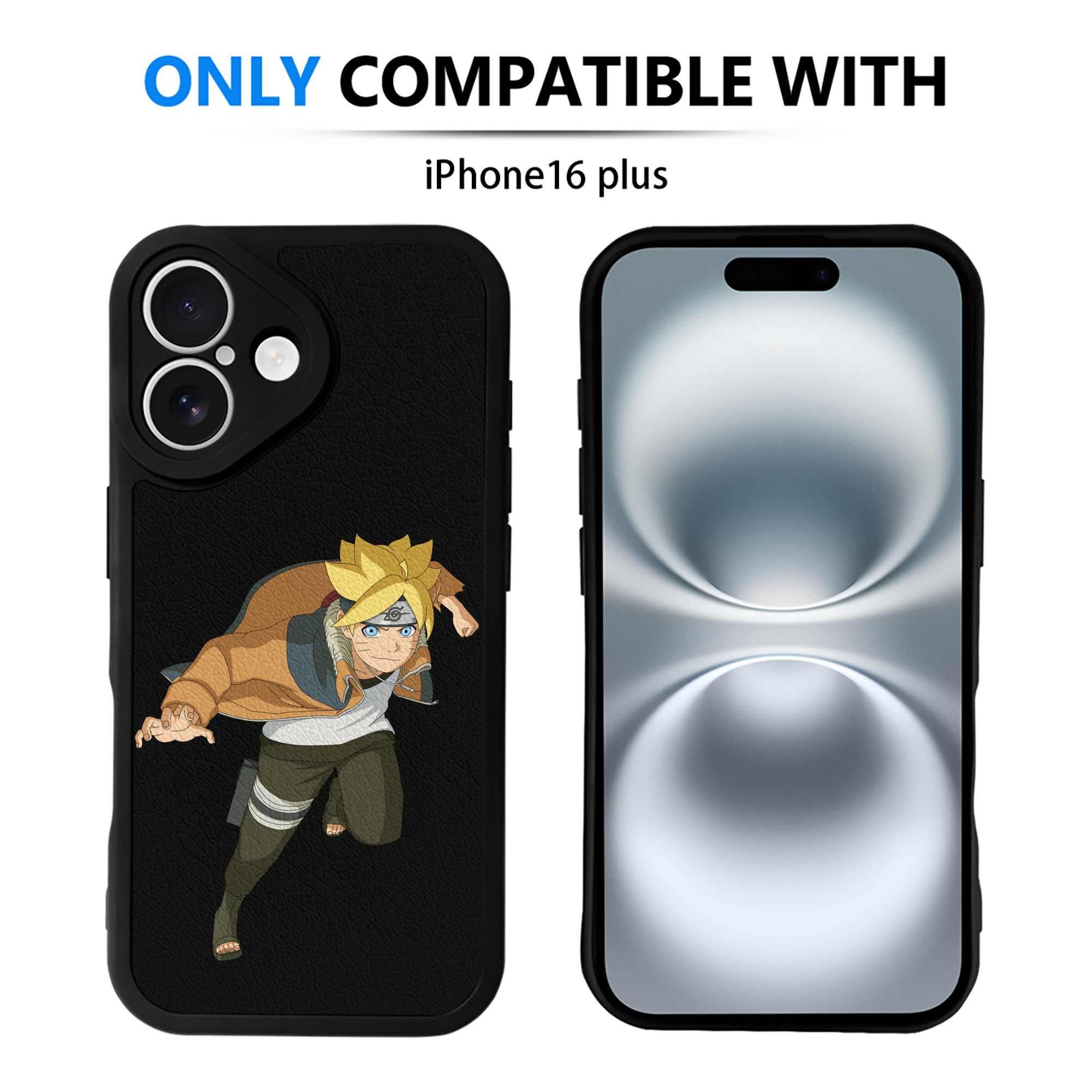 （画像用） NARUTO -ナルト- うずまき ナルト Uzumaki Naruto 【iPhone 16シリーズ対応】シリコンスマホケース（レザー調） 材質：シリコン